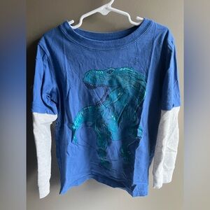 Carter's Blue and White Dinosaur Long Sleeve Tee